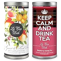 La Tea Dah Fruit Tea Bundle | Apricot Peach Green Tea (12 Sachets) + Keep Calm Raspberry Oolong Tea (12 Sachets) | Lightly Caffeinated