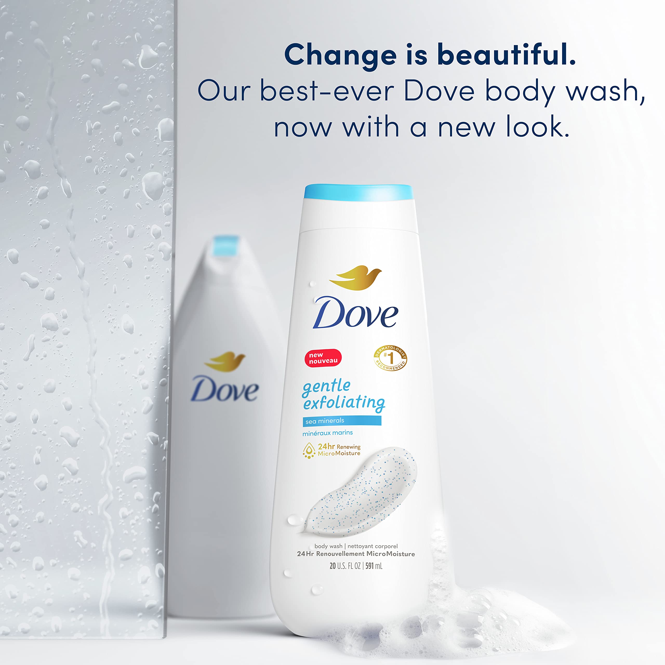 Dove Body Wash Gentle Exfoliating With Sea Minerals 4 Count Instantly Reveals Visibly Smoother Skin Cleanser That Effectively Washes Away Bacteria While Nourishing Your Skin 20 oz