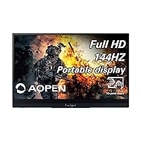 AOPEN Portable Monitor 16PG7QT Pbmiuuzx 15.6-inch Full HD (1920 x 1080) IPS Touch Monitor with 144Hz Refresh Rate and Adaptive-Sync Technology (2 x USB Type-C, 1 x Mini HDMI Port & 1 x Micro USB)