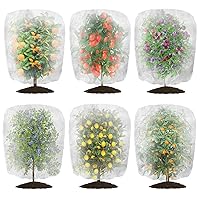 6 Pcs Garden Netting, 3.5 x 2.3 Ft Insect Barrier Bird Netting Mesh with Drawstring, Fruit Tree Netting Bags Plant Cover Protect Blueberry, Vegetables, Flower from Insect Bugs Bird