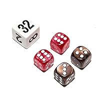 Bello Games Deluxe Marbleized Dice Sets-Brown/Red 1/2