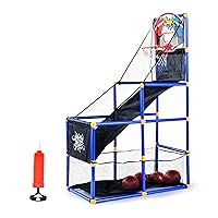 Arcade Basketball Game Set with 4 Balls and Hoop for Kids 3 to 12 Years Old Indoor Outdoor Sport Play - Easy Set Up - Air Pump Included - Ideal for Competition