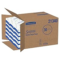 Surpass® Facial Tissues, Bulk (21340), 2-Ply, White, Ecologo, Flat Facial Tissue Boxes for Business (100 Tissues/Box, 30 Boxes/Case, 3,000 Tissues/Case)