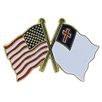 US Flag Store Lapel Pin USA and Christian Flag