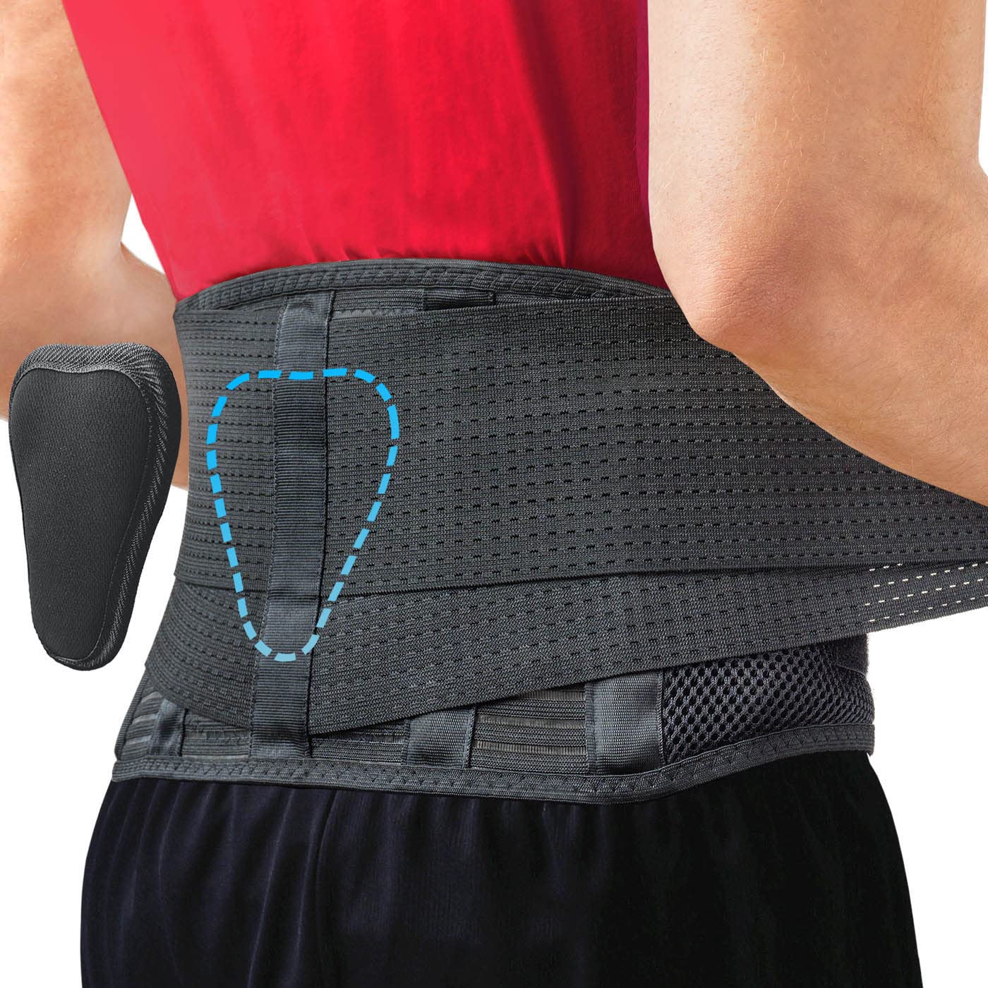 Sparthos Back Support Belt Relief for Back Pain, Herniated Disc, Sciatica, Scoliosis and more! - Breathable Mesh Design with Lumbar Pad - Adjustable Support Straps - Lower Back Brace -Size Small