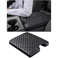Center Console Cover for Ford F150 F250 F350 F450 F550 2015-2022 with 40/20/40 Jump Seat, PU Leather Middle Console Cover Armrest Seat Box Lid Protective Cover Cushion Pad, Truck Accessories