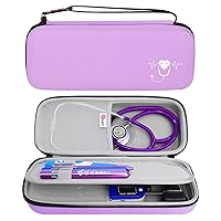 Stethoscope Carrying Case, Hard Stethoscope Case Compatible for 3M Littmann Classic III, Cardiology IV Diagnostic, MDF Acoustica Stethoscopes and Other Nurse Accessories (Purple)