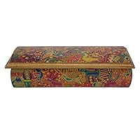 NOVICA Decorative Wood Decoupage Jewelry Box, Multicolor, Huichol Fiesta'