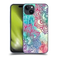 Head Case Designs Officially Licensed Micklyn Le Feuvre Round and Round The Rainbow Mandala 3 Hard Back Case Compatible with Apple iPhone 15 Plus