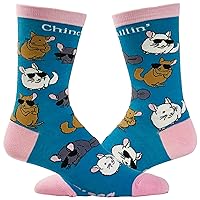 Crazy Dog T-Shirts Women's Chinchillin Socks Funny Cool Chinchilla Cute Pet Rodent on Sock Graphic Novelty Footwear