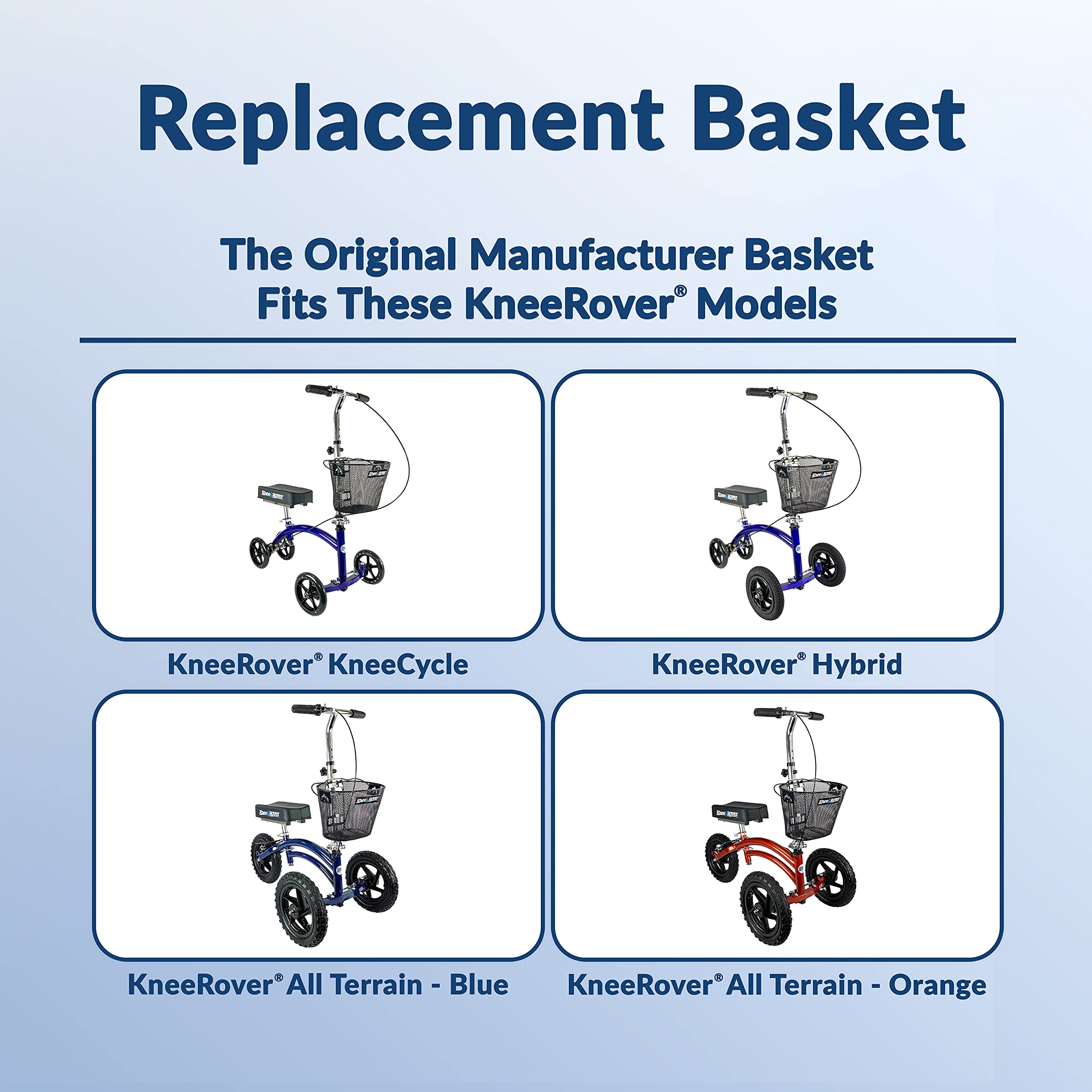 KneeRover Knee Scooter Basket Accessory with Convenient Handle - Compatible with Most Knee Scooters