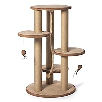 Prevue Pet Products 7150 Kitty Power Paws Multi-Platform Posts with Tassels Cat Scratcher, Natural