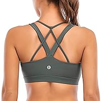 RUNNING GIRL Sports Bra for Women, Sexy Crisscross Back Medium Support Padded Strappy Yoga Bra with Removable Cups…