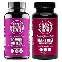 Happy Healthy Hippie Go with The Flow Hormone Balance Supplement (60ct) & Organic Beetroot Capsules (60ct)