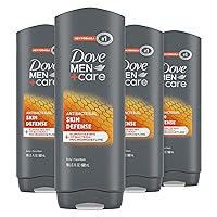 Dove Men+Care Body Wash Skin Defense 4 Count For Smooth and Hydrated Skin Care Effectively Washes Away Bacteria While Nourishing Your Skin 18 oz
