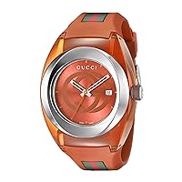 Gucci unisex-adult Analog Display Swiss Quartz Orange SYNC Watch(Model:XXL YA137108)