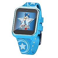Accutime Kids SEGA Sonic The Hedgehog Blue Educational Touchscreen Smart Watch Toy for Boys, Girls, Toddlers - Selfie Cam, Learning Games, Alarm, Calculator, Pedometer (Model: SNC4133AZ)