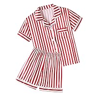 Schbbbta Girls & Womens Silk Pajamas Set, Satin Nightwear Button-Down Sleepwear, 3 Years - Women XXL