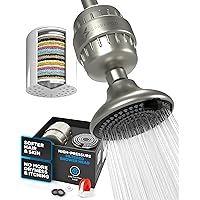 SparkPod Luxury Filtered Shower Head Set 23 Stage Shower Filter - Reduces Chlorine and Heavy Metals - 3 Spray Settings Shower Head Filter for Hard Water - Showerhead with Filter (Brushed Nickel)