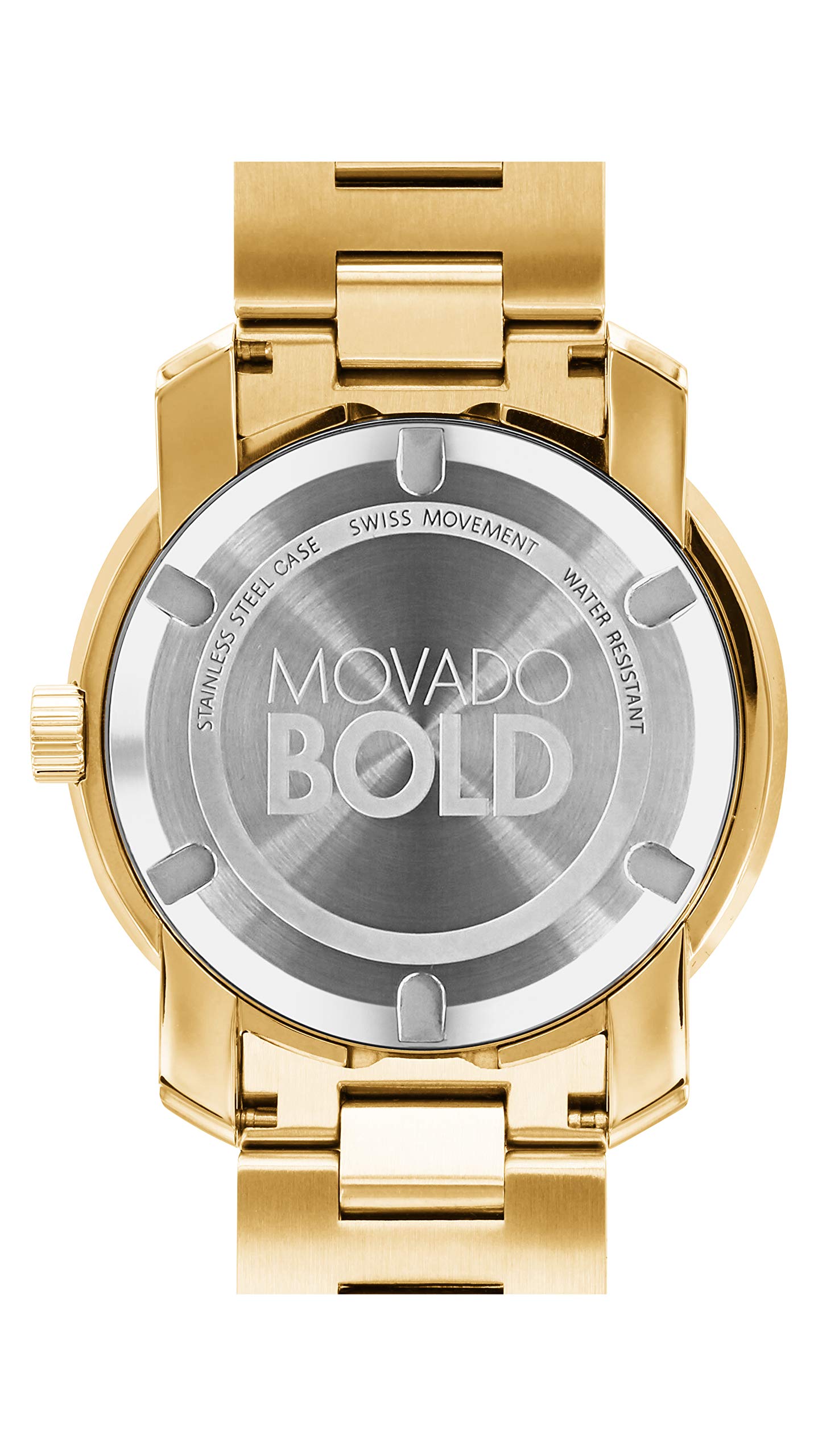 Movado Men's BOLD Metals Yellow Gold Watch with a Printed Index Dial, Gold (Model 3600258)