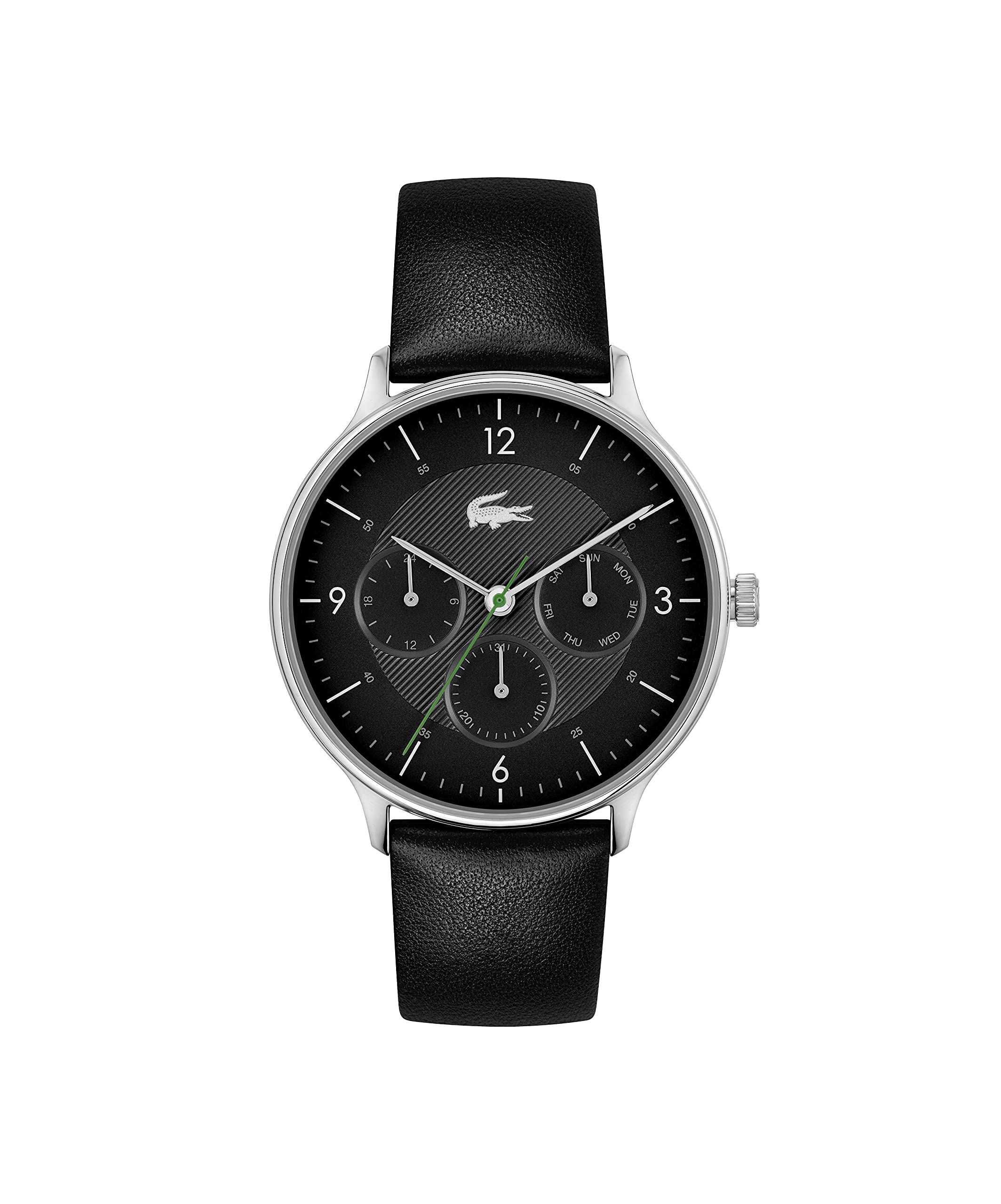 Lacoste Men's Stainless Steel Quartz Watch with Leather Strap, Black, 20 (Model: 2011139)