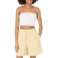 The Drop Women's Jael Ruched Smock Strapless Top