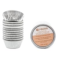 Gifbera Standard Silver Foil Cupcake Liners Metallic Paper Muffin Baking Cups 200-Count (Silver)