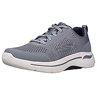 Skechers Men's Gowalk Arch Fit-Athletic Workout Walking Shoe with Air Cooled Foam Sneaker, Grey/Navy, 14 X-Wide