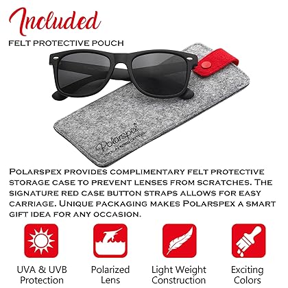 PolarSpex Mens Sunglasses - Retro Sunglasses for Men, Polarized Sunglasses for Womens - Cool Shades for Driving, Fishing