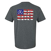 Patriotic Freshwater Fish American Flag USA Fresh Water Fishing Outdoors Men's Short Sleeve T-Shirt