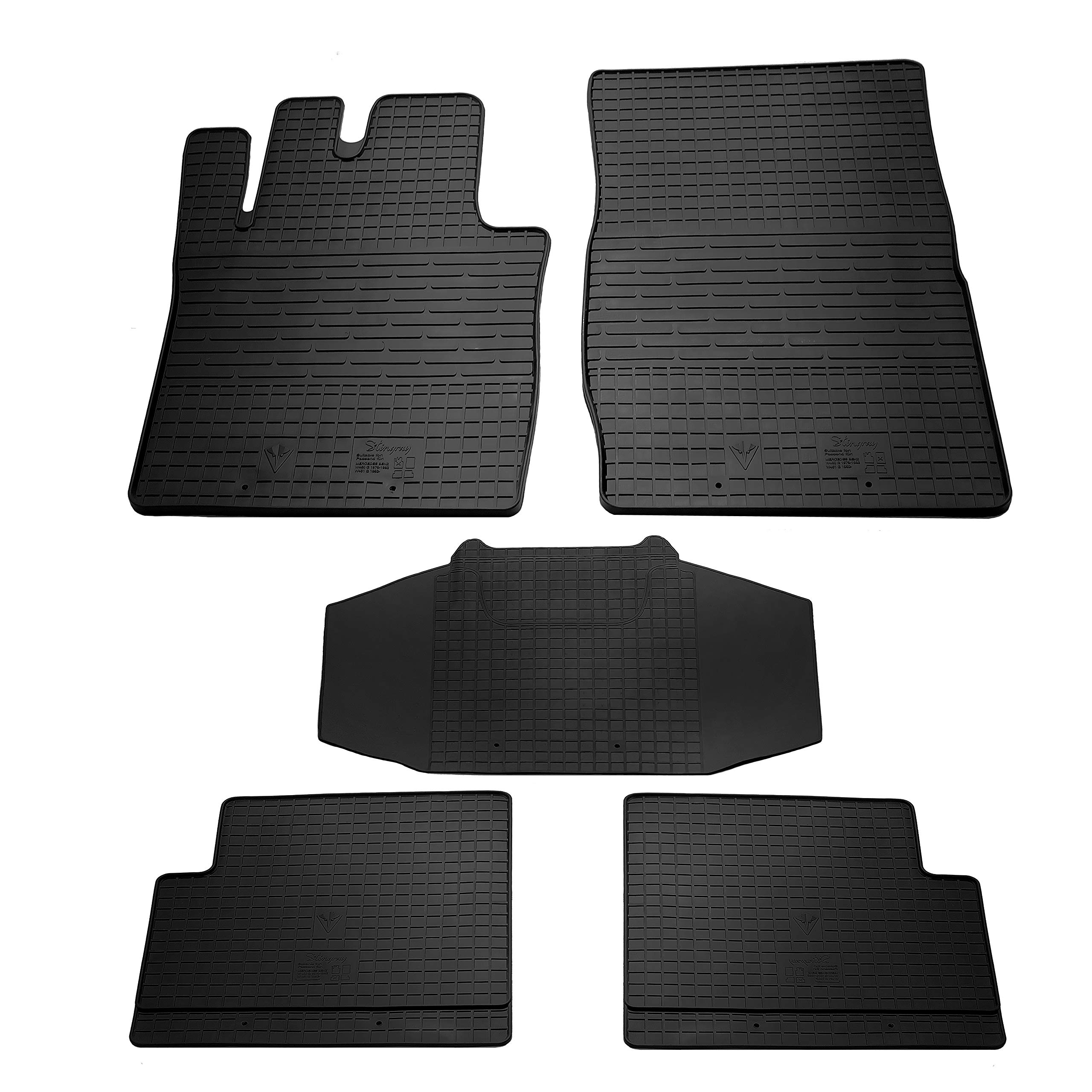 All Weather Rubber Carmats Fully Tailored Floor Mats Custom Fit 5 pcs Front & Rear Liners for Mercedes-Benz G-Class W460 (1979-1992), W461 (1992-2013)