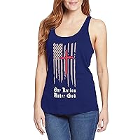 Hat and Beyond Womens Racer Back Tank Top One Nation Under God Graphic Print Independence Day Sleeveless Tee Shirt