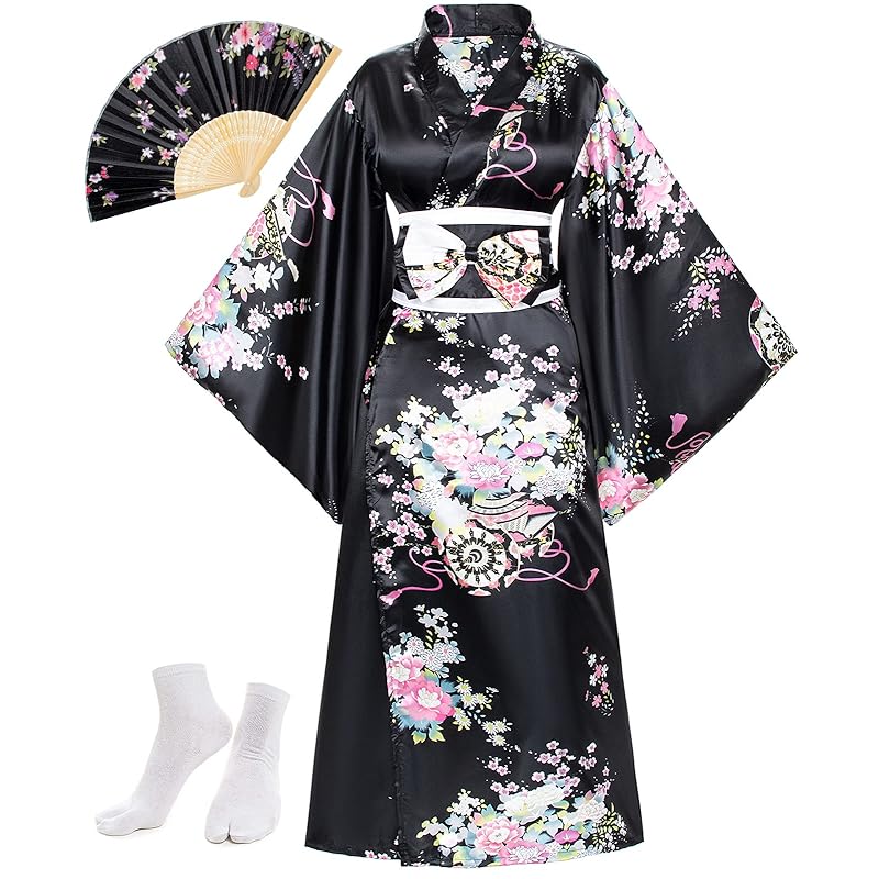 Japanese Kimono Traditional Clothing Crane Carp Anime Kimono Dress Shi –  astore.in