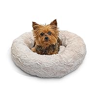 Best Friends by Sheri The Original Calming Donut Cat and Dog Bed in Lux Fur Oyster, Extra Small 18