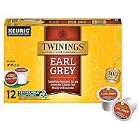 Twinings Earl Grey K-Cup Pods for Keurig, Caffeinated Black Tea Flavoured with Citrus and Bergamot, 12 Count (Pack of 6), Enjoy Hot or Iced