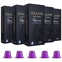 Grano Milano Coffee Pods Espresso - 50 Coffee Capsules Medium Roast - Intensity 9/12, Compatible with Nespresso* Original line Made in Italy Espresso Coffee
