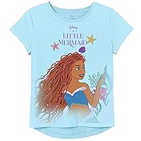 Disney Little Mermaid Movie (Live Action) Girls Hi-lo Shirttail T-Shirt-Ariel, Flounder