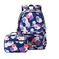 EKUIZAI Colorful Cute Backpack for Girls secondary Schoolbag Sweet and Kawaii Kid's Backpack with Rabbit dolls