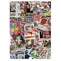100 Football Card Hot Pack Box with 2 Authentic Autograph, Jersey, or Relic Cards in Every Box - Can Include Rookies, Stars, All-Stars, & Hall of Famers- Comes in Plain Card Box-
