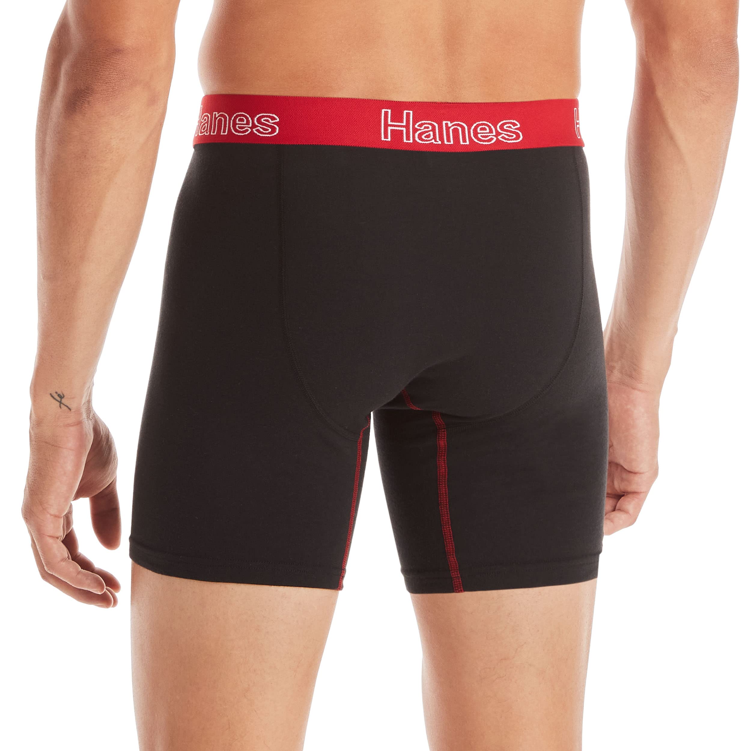 Hanes Men's Underwear Boxer Briefs, Cotton Stretch Moisture-Wicking Underwear, Multi-pack