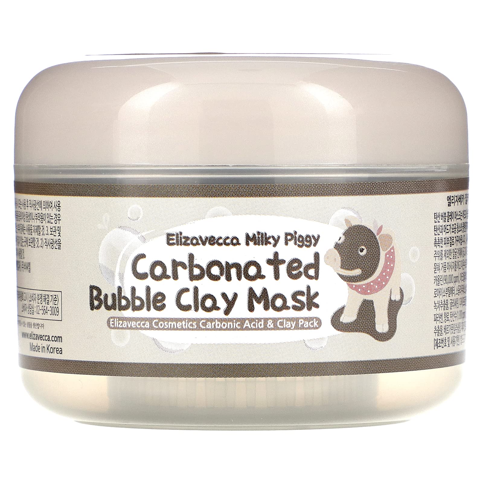 Elizavecca Milky Piggy Carbonated Bubble Clay Mask 100g/3.53 oz. - Wash off Face Wash | Bubble Skin Care | Wash off Face Dead Skin | Blackhead Remover | Deep Cleansing Face | Minuteness Bubbles Mask Pack
