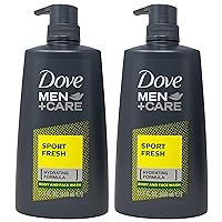 Dove Men + Care Body and Face Wash, Sport Fresh, 21.9 Ounce Pump Bottle (Pack of 2)