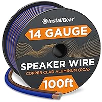 InstallGear 14 Gauge Speaker Wire 100 ft Cable, 14 AWG Speaker Wire Cable, True Spec Soft Touch Cables | Great use for Car Audio Speaker Wire, Stereos, Home Theater Speakers, Surround Sound