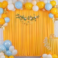 Marigold Backdrop Curtain for Parties Wrinkle Free Orange Photo Curtains Backdrop Drapes Fabric Decoration for Wedding Birthday Party Baby Shower 5ft x 8ft,2 Panels