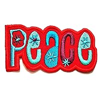 Nipitshop Patches Red Peace Sun Flowers Patch Peace 70s Hippie Retro Boho Weed Love Retro Cartoon Embroidered Patches Embroidery Patches Iron On Patches Sew On Applique Patch for Men Women