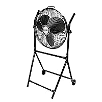 9219 18-Inch Industrial Grade High Velocity Roll-About Stand with Fan,Black