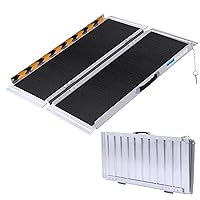 Portable Wheelchair Ramp 3FT, Folding Handicap Ramp with Non-Slip Surface Aluminum Ramps for Wheelchairs Home Steps Stairs Handicaps Doorways