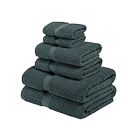 Superior Egyptian Cotton Pile 6 Piece Towel Set, Includes 2 Bath, 2 Hand, 2 Face Towels/Washcloths, Ultra Soft Luxury Towels, Thick Plush Essentials, Guest Bath, Spa, Hotel Bathroom, Teal