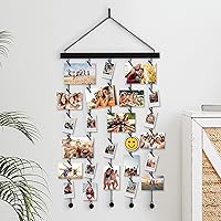Americanflat Black Hanging Photo Display with Clips - 16