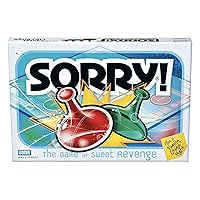 Sorry! Board Game for Kids Ages 6 and Up; Classic Hasbro Board Game; Each Player Gets 4 Pawns (Pawn Colors May Vary) – Amazon Exclusive